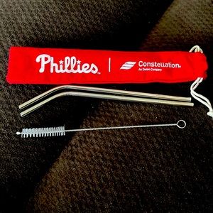 Phillies metal reusable straws